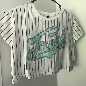 "fresh" striped crop top